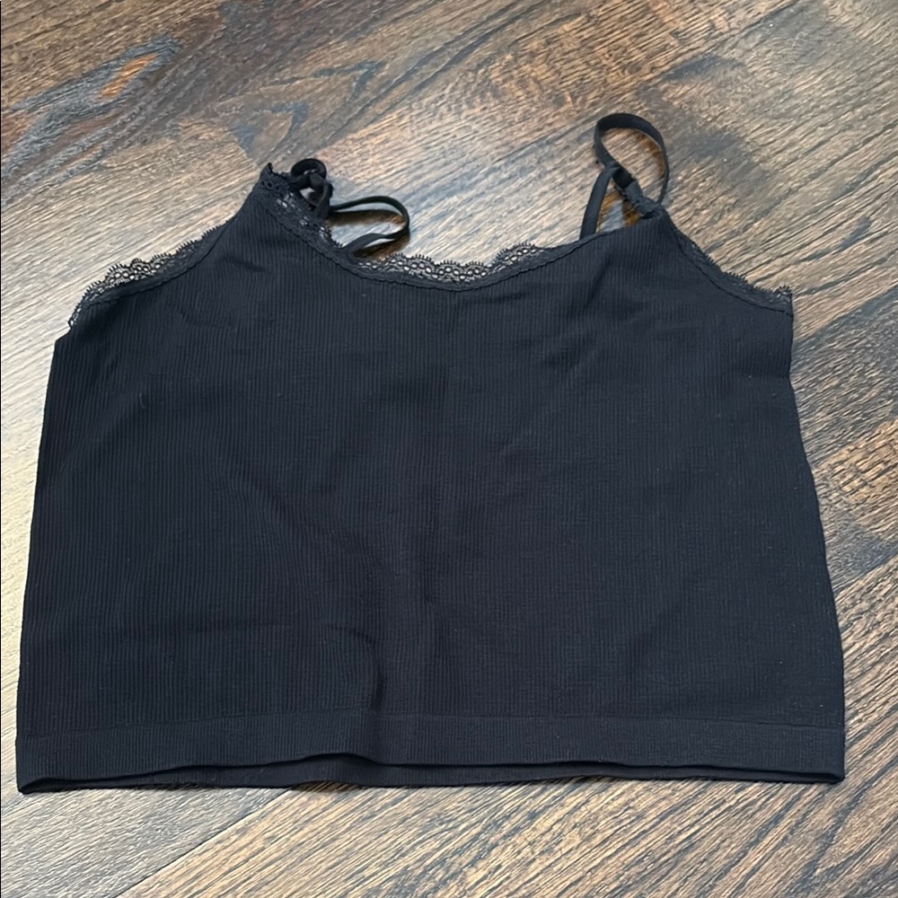 Forever 21 Black Fitted Crop Camisole